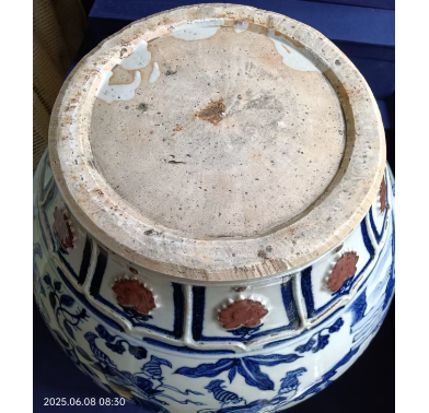 元青花釉里红鬼谷子下山图荷叶盖罐-汇观艺术